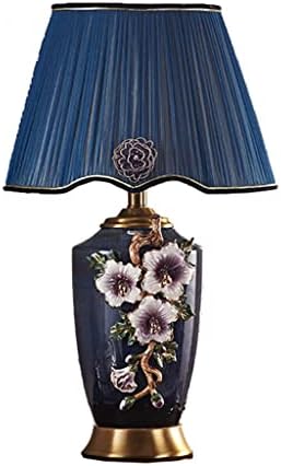 PQKDY Эмалированная Керамична Настолна лампа в европейски Стил, Нощна лампа за Дневна, Спалня, Керамична лампа с декоративно