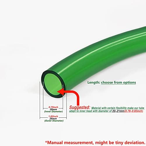 XJhoma Полупрозрачен Зелен Издръжлив PVC Помпа за аквариум рибки Водопроводна тръба [Вътрешен диаметър: 20 мм (0,79