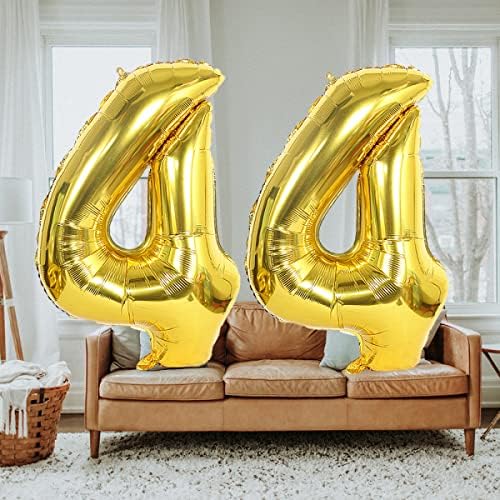 QWEQWE Златни Въздушни балони с номер 41, 40 Фольгированный Балон с номер 41, Балони за рождения Ден, Номер