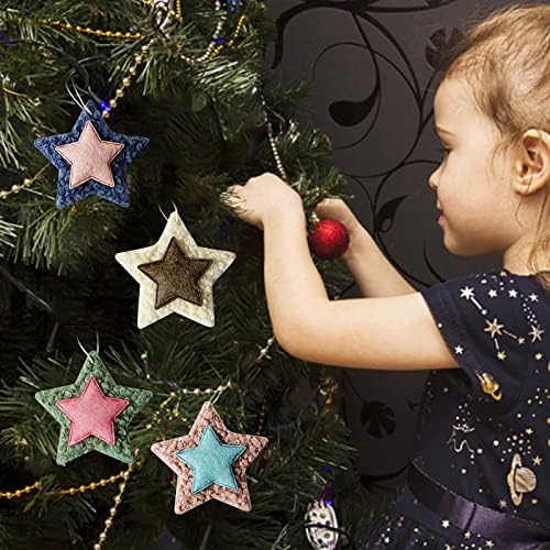 Коледни Украси Коледно Дърво Петолъчна Звезда Висулка Малки Аксесоари Коледна Плюшен Кукла Коледни Кристални