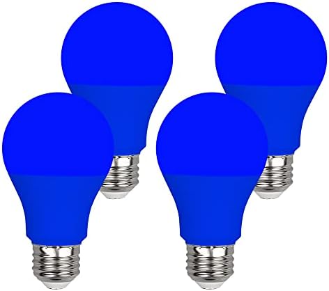 Зелена Синя Крушка С 9 Вата мощност (еквивалентни на 60 W), 120 В E26 База A19 Сини led Светлини за Верандата, Спални, Празник,