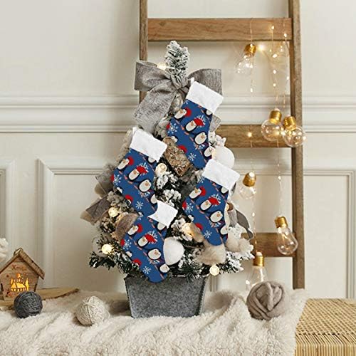 Коледни Чорапи ALAZA СЪС Собствени Пингвини, Класически Персонализирани Малки Декорации за Отглеждане за Семейни празници, Определени