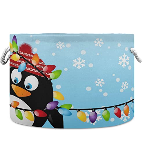 visesunny Забавен Пингвин Крушка кошове За пране на Текстилен Кутия За Съхранение Кутия За Съхранение Сгъваема Кошница