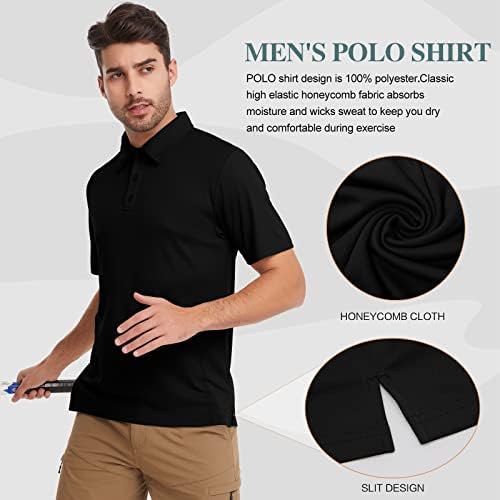 MEETWEE Polo Ризи за Мъже, Риза за Голф, бързо съхнещи Тактически Ризи с Къс Ръкав, Риза с яка, Впитывающая
