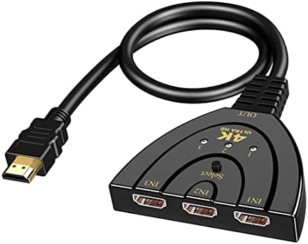 Cuxnoo HDMI Превключвател 4 До 60 Hz, 3 в 1 От HDMI Превключвател Избора Поддръжка на HDCP, HDR 1080P 3D за да HDMI PC, преносими