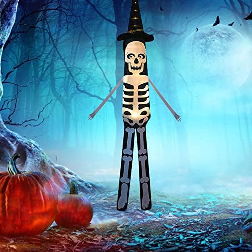 Led Фенери за Хелоуин, Дрехи от Духове къща на Ужасите, Шапка, Леки Струнни Светлини с виртуален скелет, Водоустойчив Декор