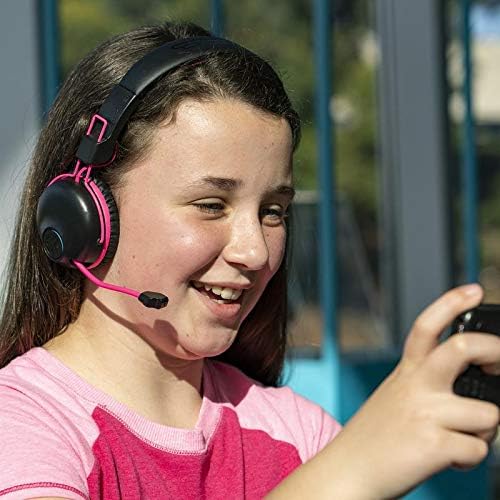 Безжична детска слушалки JLab JBuddies Play Gaming | Розова | 22 + часа възпроизвеждане на Bluetooth 5 60 ms