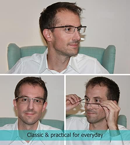 LUR 7 опаковки очила за четене без рамки + 3 опаковки очила за четене в полукръгла рамка (общо 10 двойки ридеров