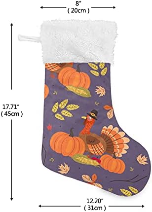 Коледни Чорапи ALAZA с елементи на Деня на Благодарността, Класически Персонализирани Големи Чулочные Украса за Семейни