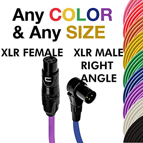 Симетричен конектор XLR кабел до правоъгълна XLR-контакт - 25 фута Червен цвят - Pro 3-Пинов конектор за микрофон за свързване