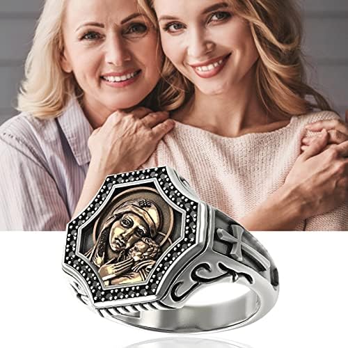 Пръстени от неръждаема стомана за жени, винтажное сребърен пръстен, старинни бижута пръстени с гравирани на майката