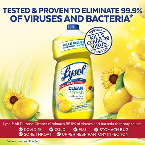 Lysol Multi-Surface Cleaner, Дезинфицирующая дюза за почистване и ароматизация, Игристая копър лимон и слънчоглед,