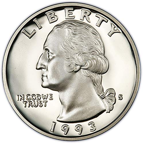 Сребърен пруф 1993 г. Washington Quarter Choice, не Обращающийся монетен двор на САЩ
