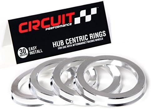 Пръстени за центриране ступиц Circuit Performance (4 опаковки) - от 108 до 100 сребърни алуминиеви пръстени - Съвместим
