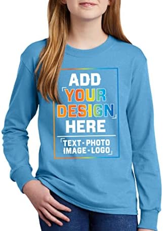 Изработена по поръчка Младежка Риза с дълъг ръкав Добавете Своето Собствено Изображение Снимка Дизайн Персонализиран