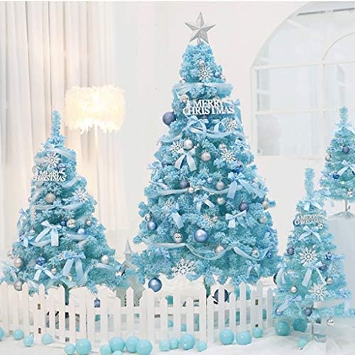 XXSLY Изкуствена Коледна елха Комплект Изкуствени елхи, Кедрова Стекающаяся Коледно Дърво Синьо Комплект за Украса