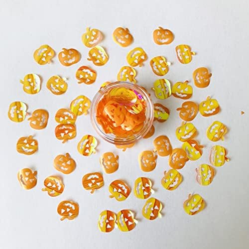 10 Грама/ Опаковка - Оранжеви Пайети във формата на Тиква, Фестивал за Хелоуин, Рейв, Красота, Грим, Декорация за нокти