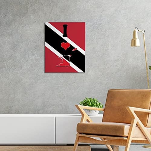 Флаг на Тринидад И Тобаго Отпечатъци Обичам Страната Си, Тринидад И Тобаго Стенни Живопис с маслени Бои Върху Платно