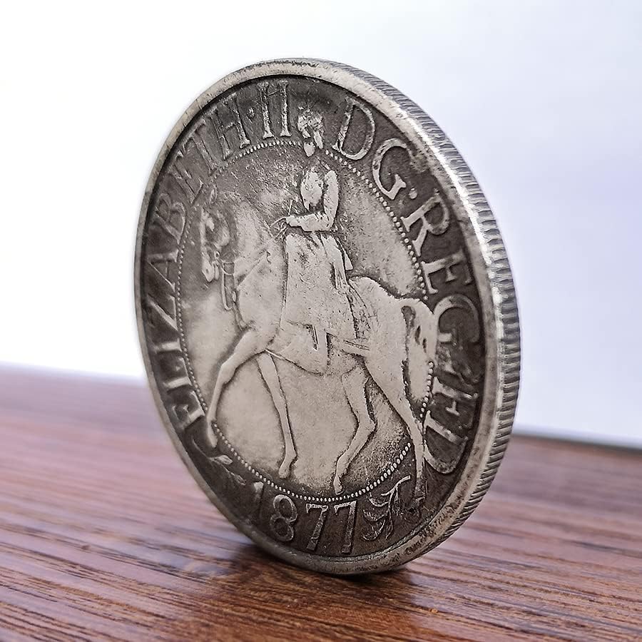Кралица Елизабет II 1877 Сребърен Долар Чуждо Сребро Кръгла Сребърна Монета Антични Монети Старинни Колекция Подарък