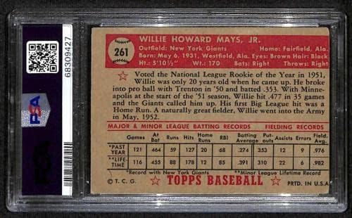 261 Уили Мейс - Бейзболни картички Topps 1952 г. (Звезда) С рейтинг на PSA 3 - Реколта картички с автограф