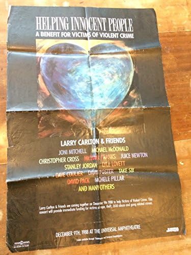 Оригиналният концертен плакат Лари Карлтона и приятелите, 1988, Джони Мичъл, Майкъл Макдоналд