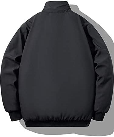 Якета OSHHO за жени и мъже, Зимно палто с цип с джоб с капак и една плюшена подплата (Цвят: черен Размер: X-Large)