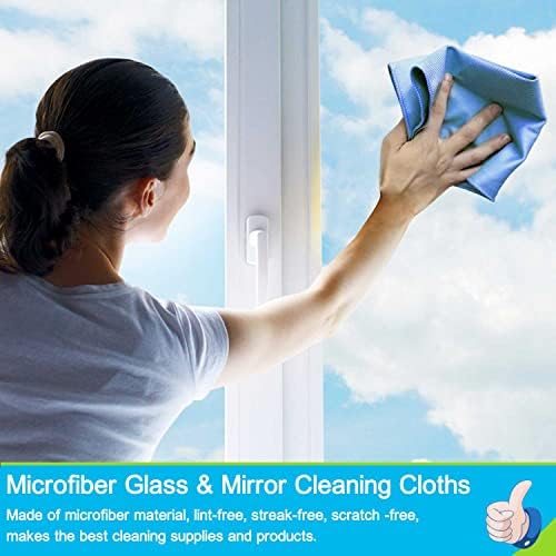 Кърпички за почистване на стъкло от микрофибър PX CLEANER - 6 опаковки (16x16 см), Комплект за почистване на прозорци без