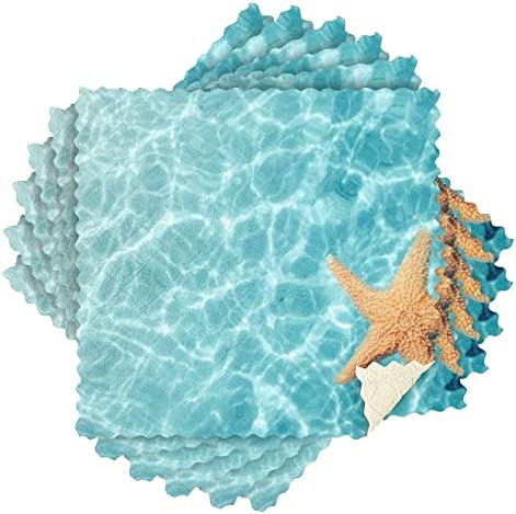 Sinestour Морска Звезда Летни Плажни Кухненски Салфетки Набор от Пера Кърпите За съдове Абсорбиращи Многократна