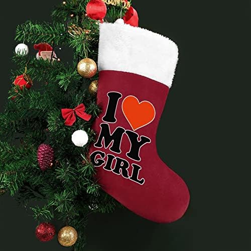 Аз Обичам Коледа Отглеждане за Моите Момичета, Коледни Чорапи, Чанта За Дома, Семеен Коледен Декор