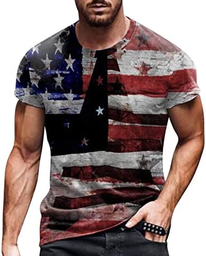 Мъжки Ризи За мъже Пролетта и Лятото на Честването на Деня на Независимостта на Ежедневни Реколта Тениска С Пълна