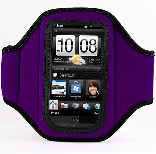 Елегантна лилава превръзка OEM марка VG с устойчив на пот подплата за телефон HTC Evo 3D 4G Android + Гривна
