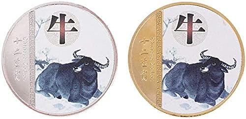 2021 година е Година на Бика Възпоменателна Монета Ada Криптовалюта Зодиак Айде Колекция от монети Занаяти Коледен Колан