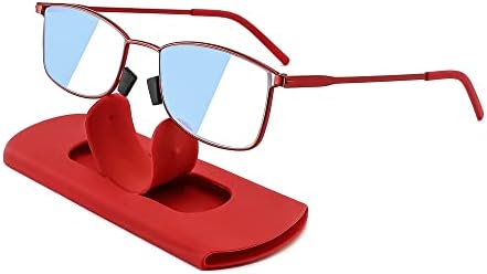 TACLOFT сгъваеми плоски тънки очила за четене, блокиране на синя светлина, метални очила за четене, правоъгълни очила