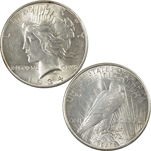 1934 D Peace Dollar BU Необращенная 90% От Сребърни монети, деноминирани 1 долар Артикул: I4065