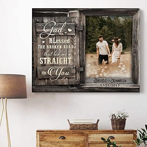 StunningDecor4U Рамки за снимки Бог да Благослови Счупена път, Подаръци За 10-та Годишнина на брака По години