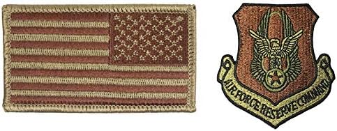 Нашивка Резервно командване на военновъздушните сили на САЩ OCP Spice Brown и комплект с обратен флага (Военен