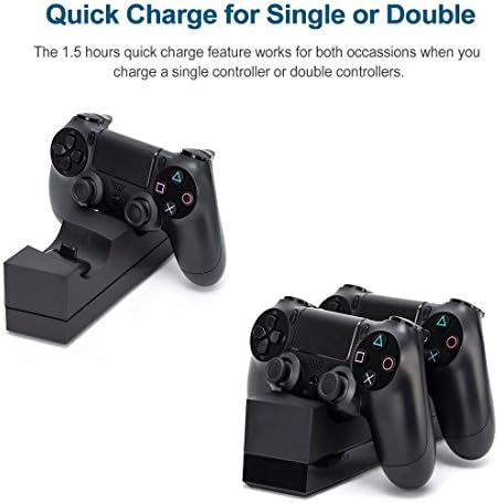 (Обновена) зарядно устройство за контролер Opard PS4 1.5 Часа за Бързо зареждане на DualShock зарядно устройство