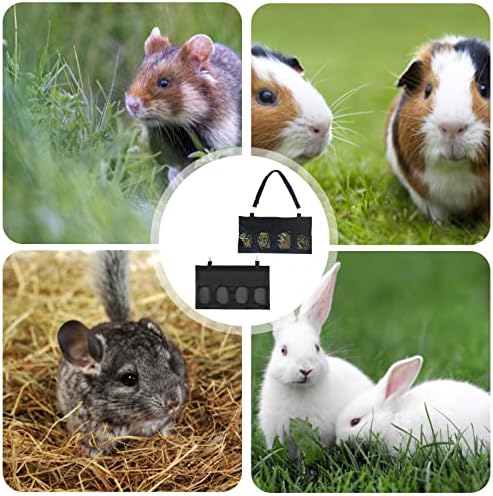 Ясла за сено за зайци Голям капацитет: YIDM, 2 Броя, 4 отвора, Подвесная чанта за хранене, чанта за сено за зайци,
