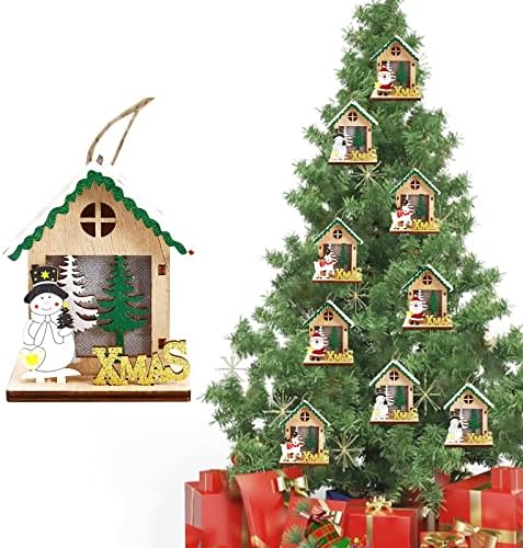 Декорирайте Коледно led Люминесцентный Снежна Къща Висулка във формата на Коледно Висулка във формата на Къща на Дядо