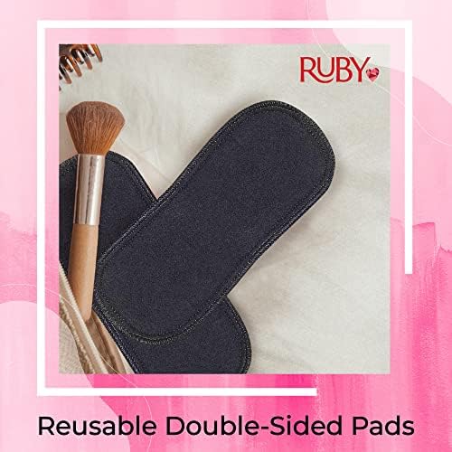 Ruby Love 12 Опаковки на Двустранните Многократно менструални тампони за жени – Тъканни Дамски превръзки за Максимална Абсорбция