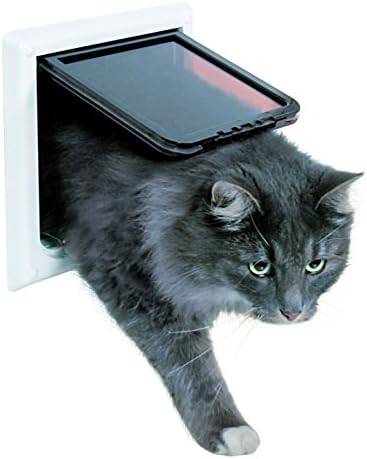 4-Посочен Запирающаяся Задвижваната за котки ТРИКСИ Pet Products с Тунел, X-Large, Бяла