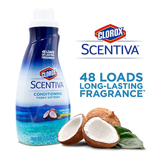 Течен балсам за омекотяване на тъкани Clorox Scentiva с аромат на Тихия бриз и кокосов орех | Балсам за омекотяване