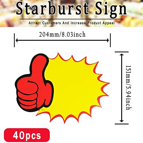 8x5.9inch Голям Знак на Палеца на Празен Звезда Взрив Промоция за Продажба на Дребно Знак за продажба на Дребно, Разликата