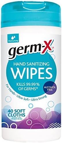 Не съдържат алкохол Кърпички за дезинфекция на ръце Germ-X, Овлажнители Меки Салфетки, брой 40 броя