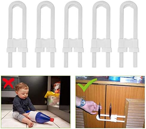 Заключване на шкафчето Beavorty Комплект от 4 Ключалки за шкафове безопасността на децата Плъзгащи брави за