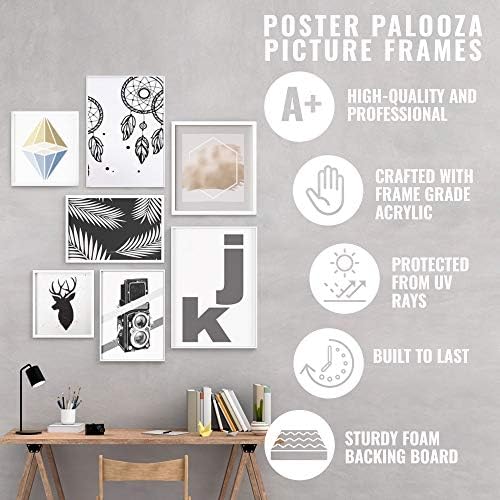 Съвременна рамка за снимки от черно дърво Poster Palooza 6x9 - UV акрил, подложка от пяна и подвесная обков