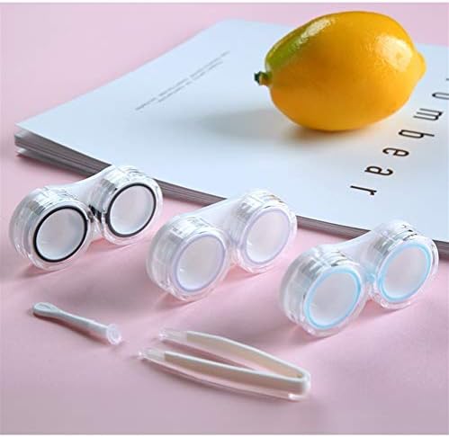 Елегантен калъф за контактни лещи QYER, 3 чифта чанти за очни лещи, Прозрачен Калъф за пътуване за контактни лещи, Практически