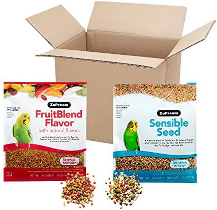 ZuPreem Пакет Вкус пелети FruitBlend и разумни семена за малки птици, 2 паунда (опаковка от 2 броя) - Незаменима
