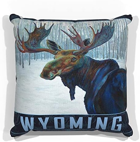 Възглавница за диван от изкуствена велур Зимни увреждания на Уайоминг с картини с маслени бои на художника Кари Plc 18