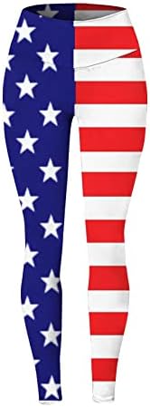 Американски флаг гамаши контрол женски корема на Вътрешния американски флаг панталони Jogger ежедневни повдигане на